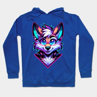 Cyberpunk Neon Furry Anthro Fox Hoodie